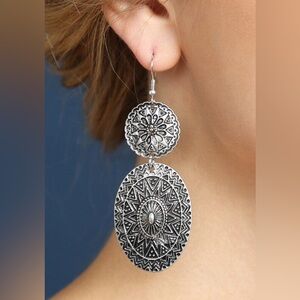 FREE Intricate Silver Mandala Earrings